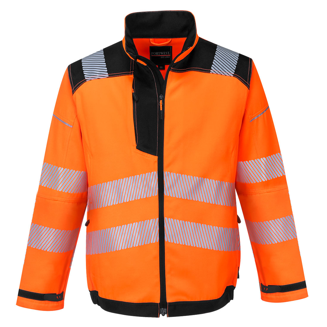 Portwest T500 PW3 Hi-Vis Work Jacket Orange/Black