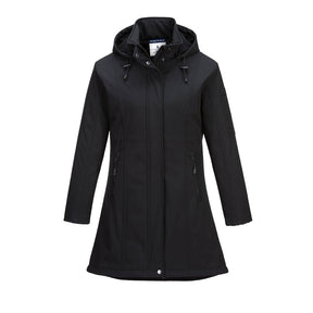 Portwest TK42 Carla Women's Hooded Softshell Jacket (3L) Black