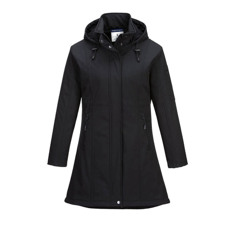 Portwest TK42 Carla Women's Hooded Softshell Jacket (3L) Black