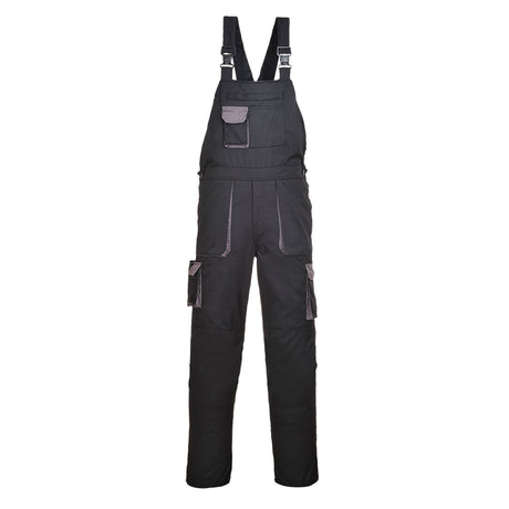 Portwest TX12 Portwest Texo Contrast Bib and Brace Black