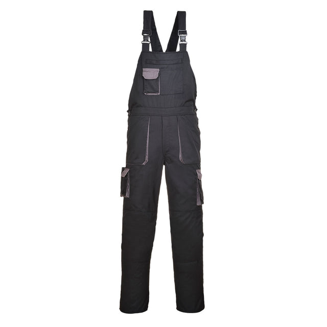 Portwest TX12 Portwest Texo Contrast Bib and Brace Black