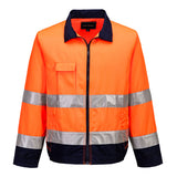 Portwest TX70 Madrid Hi-Vis Contrast Bomber Jacket Orange/Navy