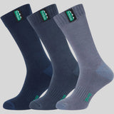 Ridgeline Cotton Work Socks Mid Length Navy Multi (Pack of 3) – Navy