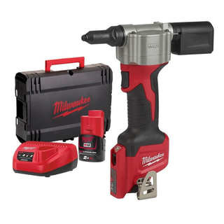 Milwaukee M12 Sub Compact Cordless Pop Rivet Tool With 1 X 2.0ah Battery