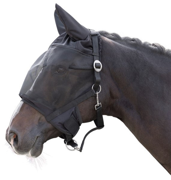 Halter with integrated fly mask