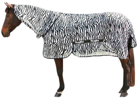 Fly & Eczema Blanket Zebra with neck-section 195cm