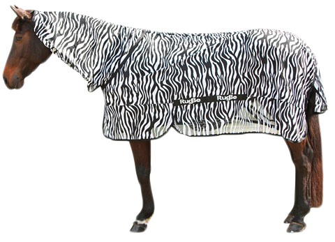 Fly & Eczema Blanket Zebra with neck-section 195cm