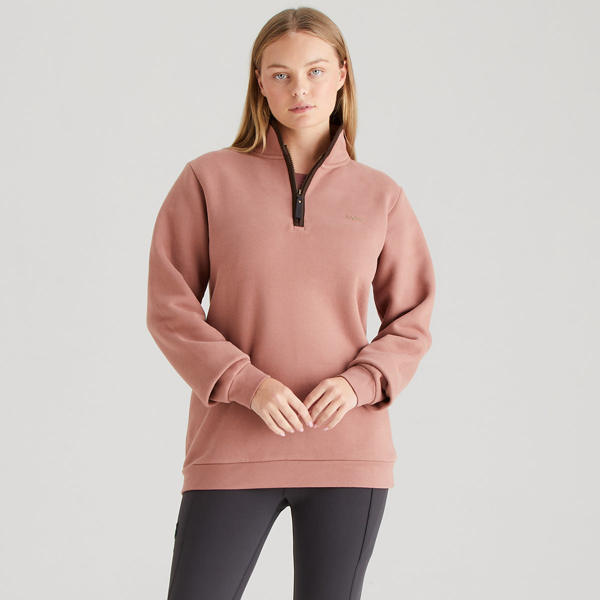 Ridgeline Women's Brancaster 1/4 Zip Top – Dusky Pink