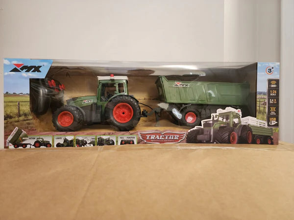 Green Farm Tractor with Remote Control