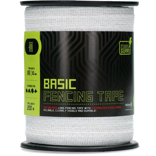 ZoneGuard 10 mm Basic fencing tape white 200 m