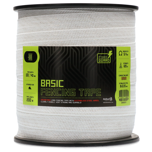 ZoneGuard 40 mm Basic fencing tape white 200 m