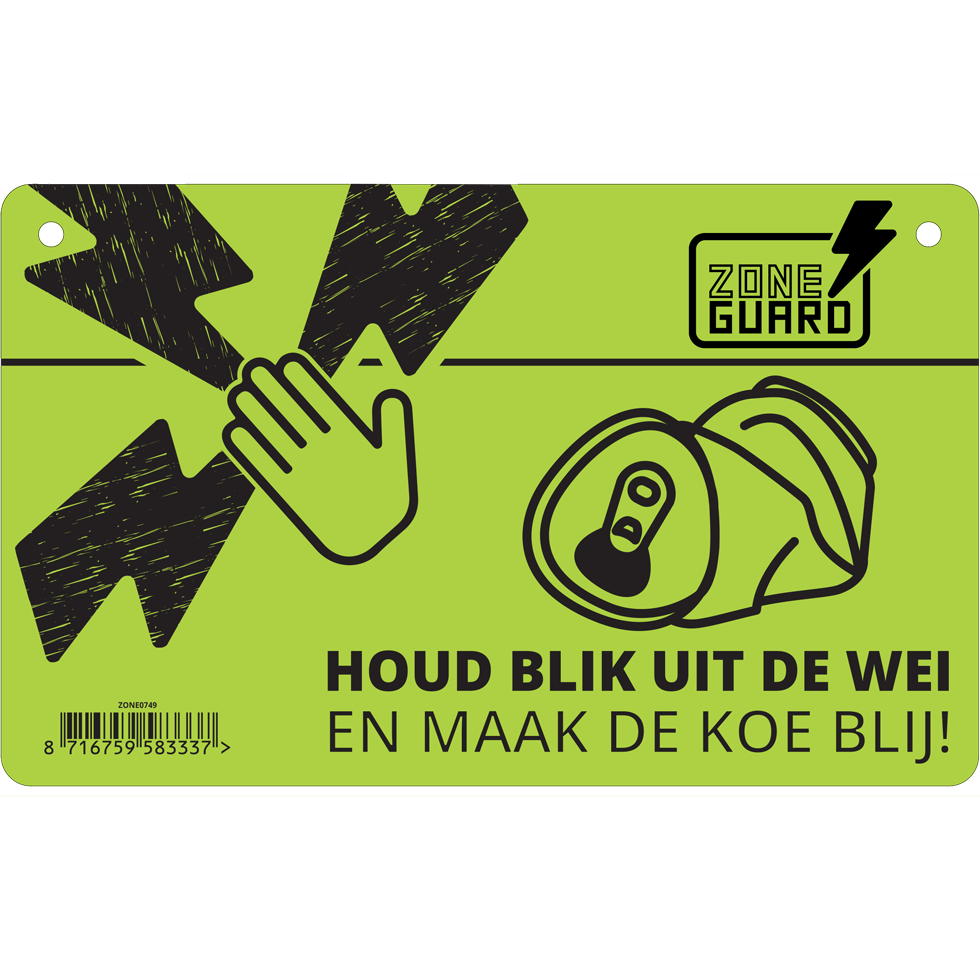 ZoneGuard Warning sign Caution: Electric Fence & Can Prohib