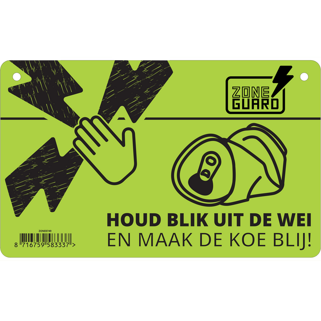 ZoneGuard Warning sign Caution: Electric Fence & Can Prohib