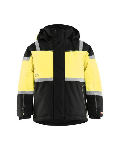BLAKLADER Kids Winter Jacket 48581977, Black/Hi-Vis Yellow