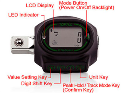 Digital Torque Adapter 1/2(F)-1/2(M) 40-200Nm