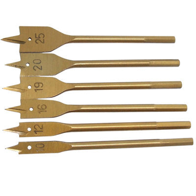 6pce Titanium Flat Wood Bit Set