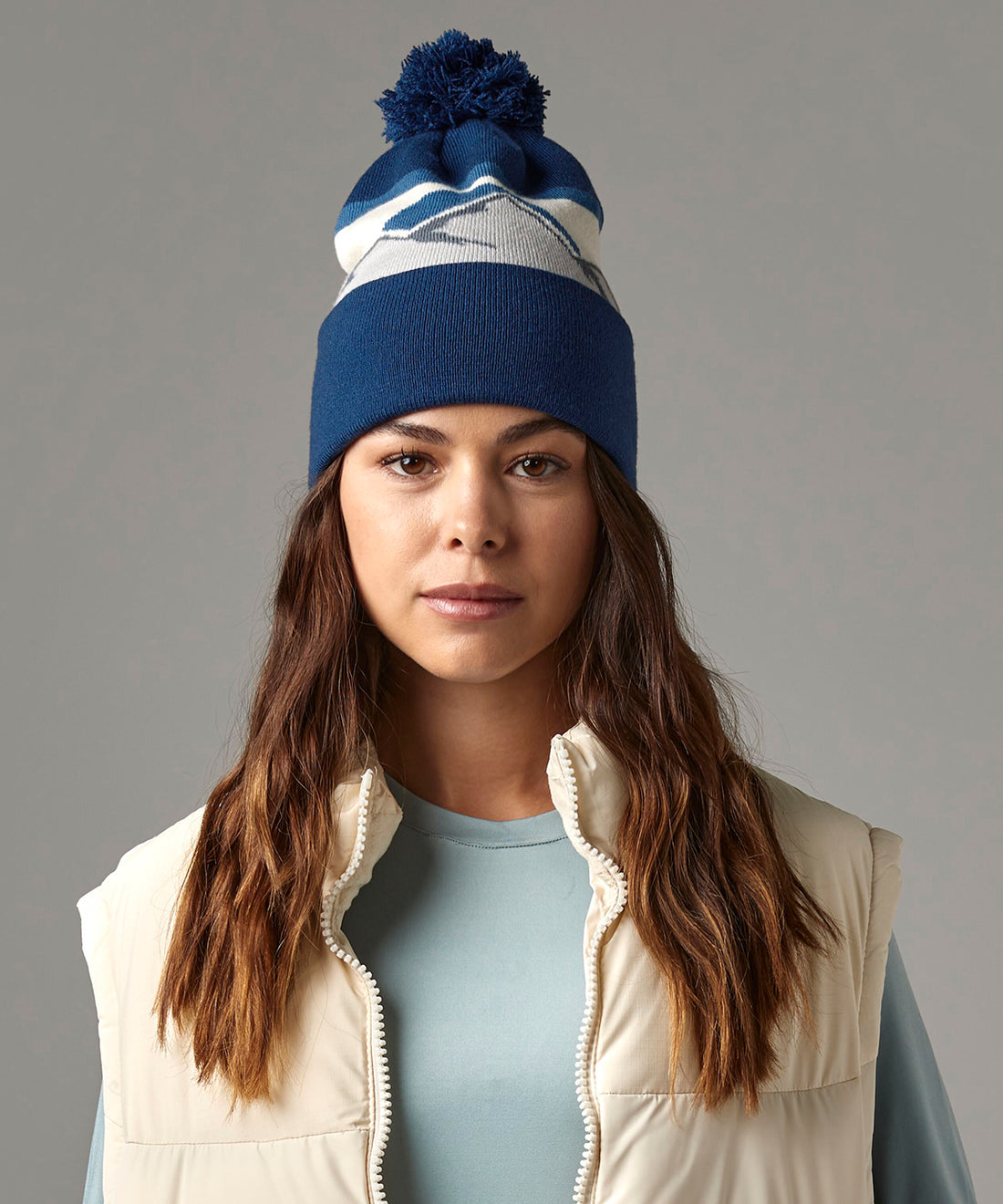 Beechfield Mountain Peaks Pom Pom Beanie (B395R)