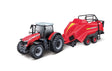 Bburago Massey Ferguson 8740S with baler