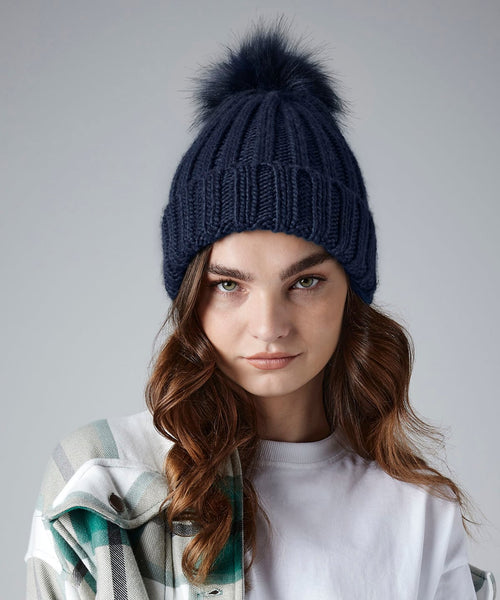 Beechfield Verbier Fur Pop Pom Chunky Beanie (BC413)