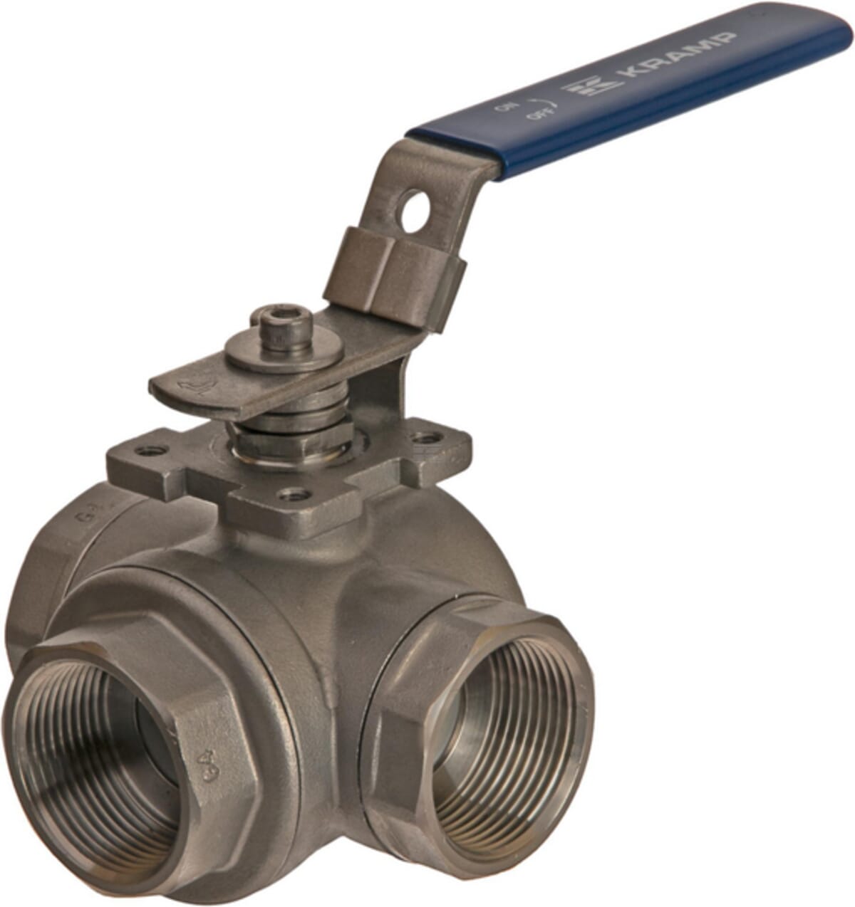 Ball valve, 3-way, L-bore stainless steel