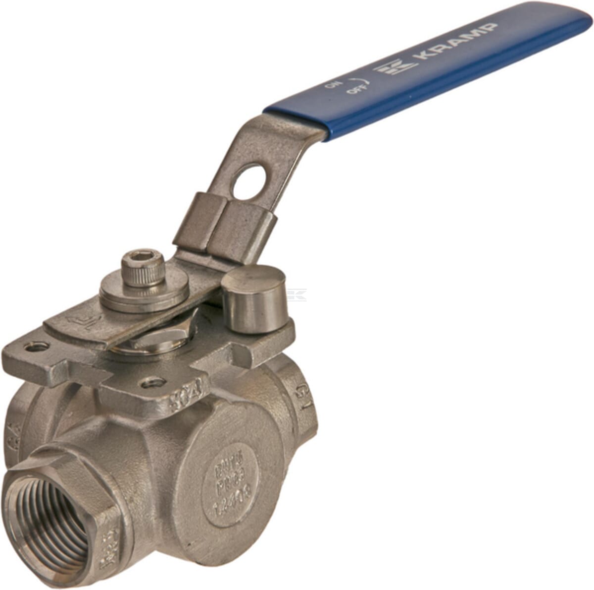 Ball valve, 3-way, L-bore stainless steel