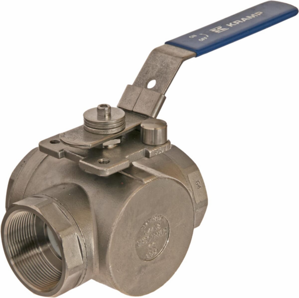 Ball valve, 3-way, L-bore stainless steel