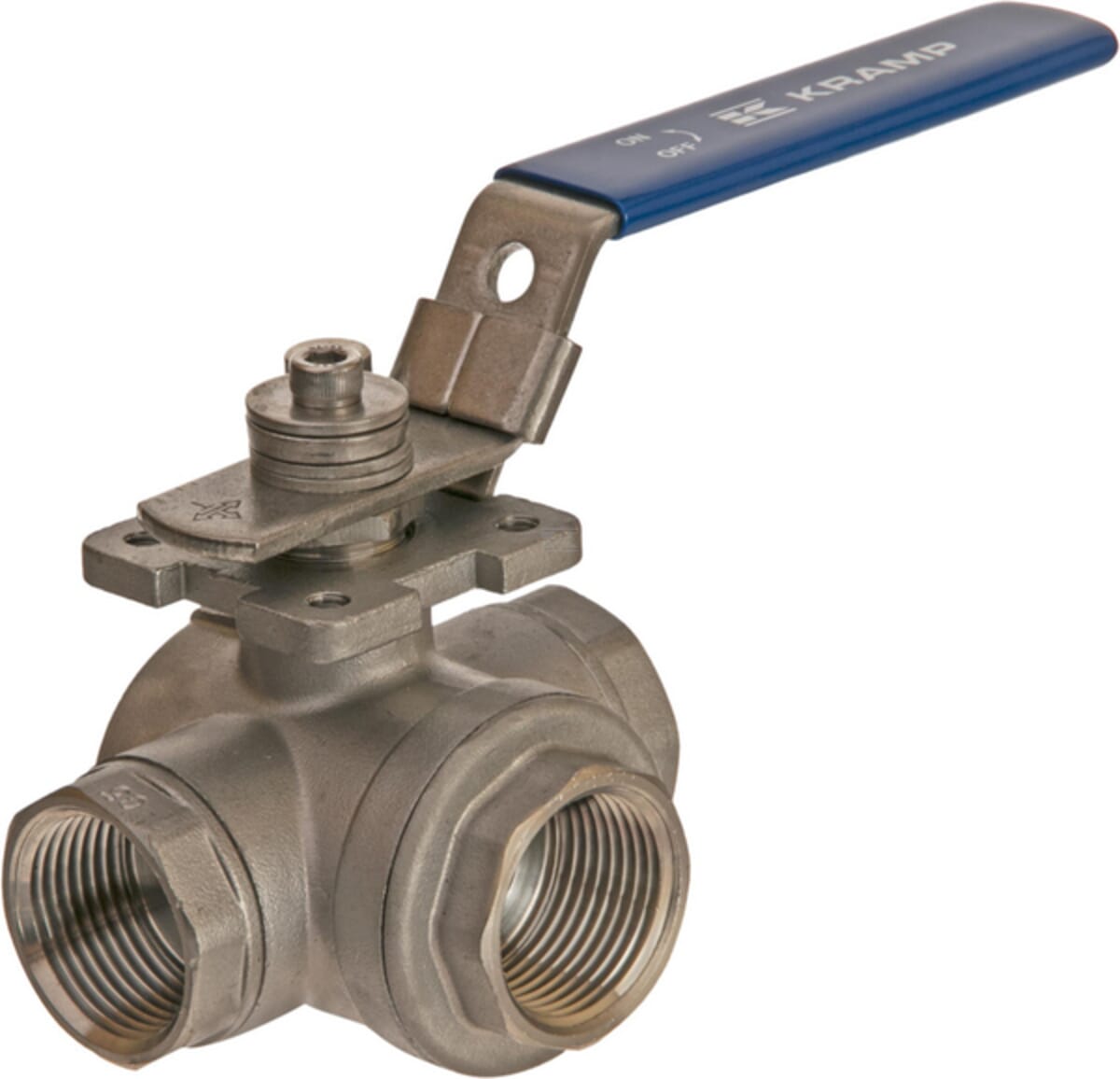 Ball valve, 3-way, T-bore stainless steel