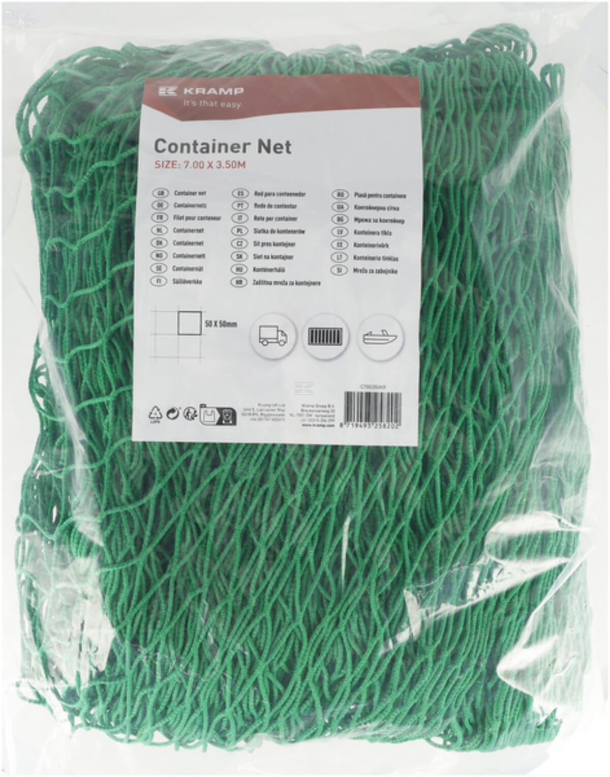Trailer cargo nets, mesh width 50x50mm