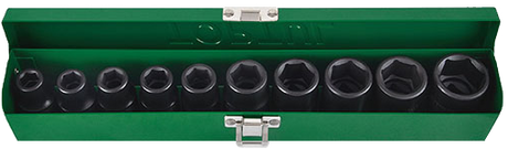 1/2"Dr Impact socket set 10Pc 10-24mm