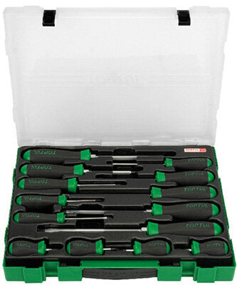 Toptul Slotted & Phillips Screwdriver Set 14Pc