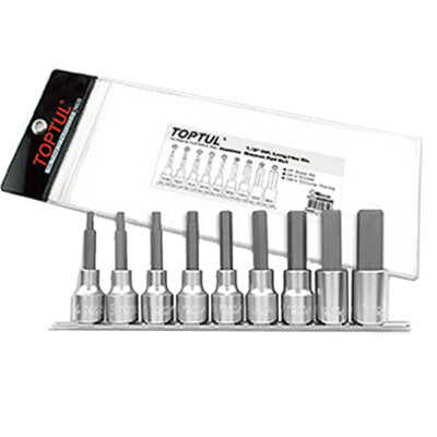 9PCS 1/2"Dr Long Hex Bit Socket Rail Set