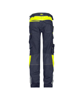 DASSY Canton Women Work trousers with knee pockets Midnight blue/Fluo yellow