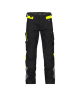 DASSY Canton Work trousers with stretch and knee pockets Black/Fluo yellow