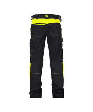 DASSY Canton Work trousers with stretch and knee pockets Black/Fluo yellow