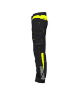 DASSY Canton Work trousers with stretch and knee pockets Black/Fluo yellow
