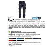 DASSY Flux (200975) Work trousers with stretch multi-pockets and knee pockets Navy/Grey