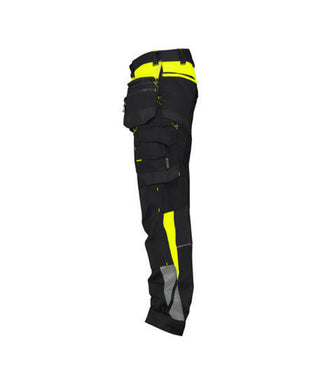 DASSY Shanghai Work trousers with holster and knee pockets Black/Fluo yellow