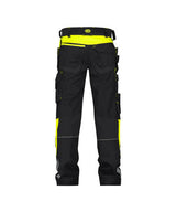 DASSY Shanghai Work trousers with holster and knee pockets Black/Fluo yellow