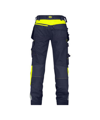 DASSY Shanghai Work trousers with holster and knee pockets Midnight blue/Fluo yellow