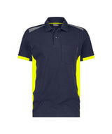 DASSY Veracruz Polo shirt Midnight blue/Fluo yellow