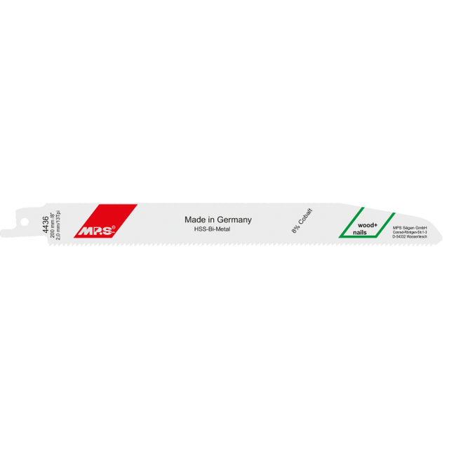 MPS Recip Blade Wood & Nails 8% Co 13 tpi 200