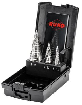 RUKO Step drill set HSS with FLOWSTEP tip