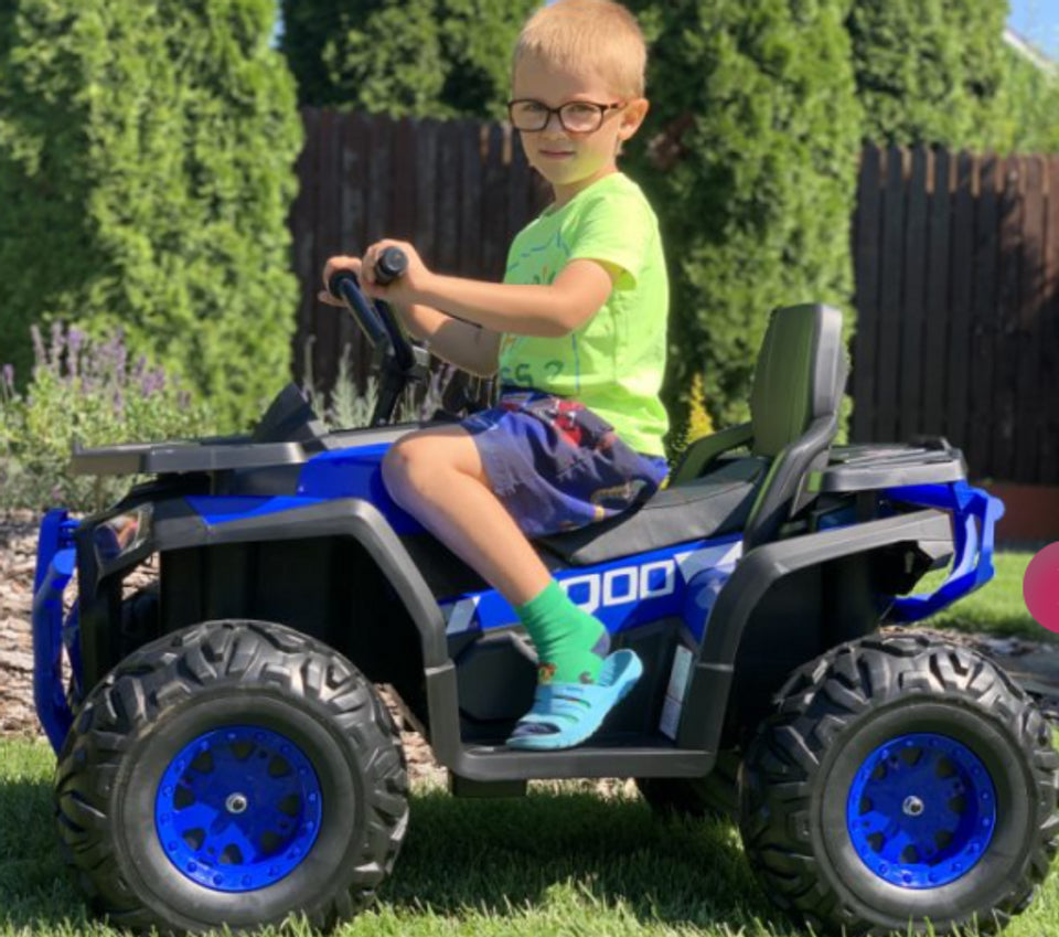 Desert Commander 24V Electric Ride On Quad Blue