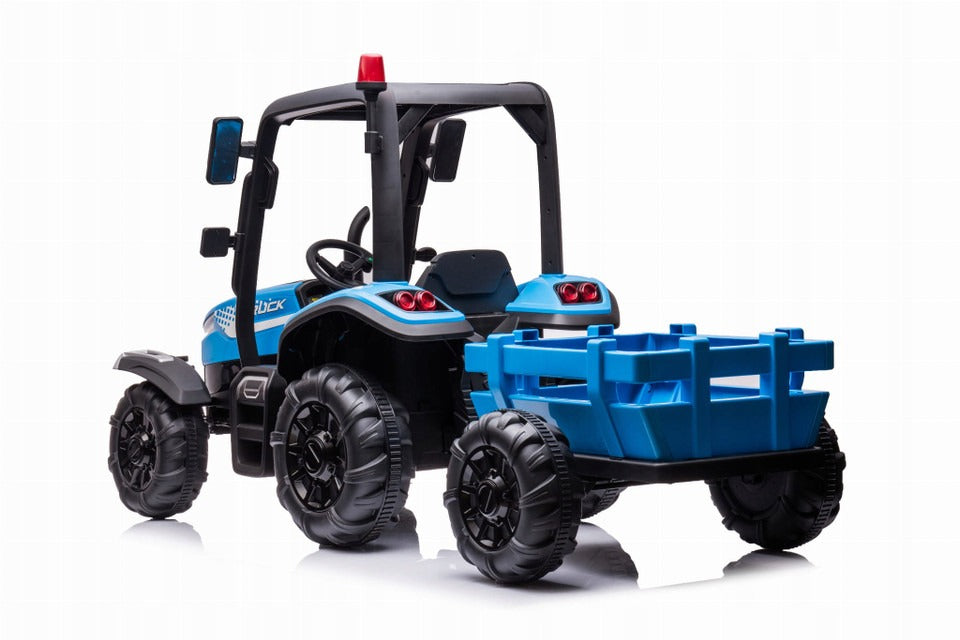 AgriPow 24V Electric Ride On Tractor with Trailer Blue