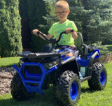 Desert Commander 24V Electric Ride On Quad Blue