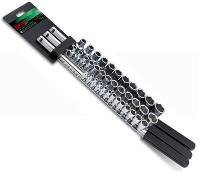 37PCS 1/4,3/8 & 1/2"DR. 6PT Socket Rail Set