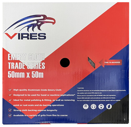Vires Emery Cloth 50mm x 50m G80