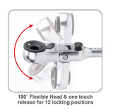 1/4" Lock Flex Head Mini Rev. bit ratchet handle