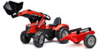 Falk F4010AM Red Massey Ferguson S8740 pedal-powered excavator with trailer