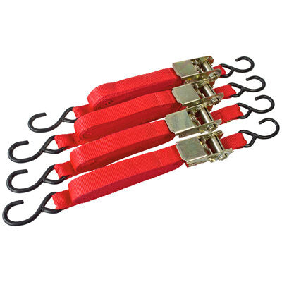 4pce 1" x 15" Ratchet Tie Down Set